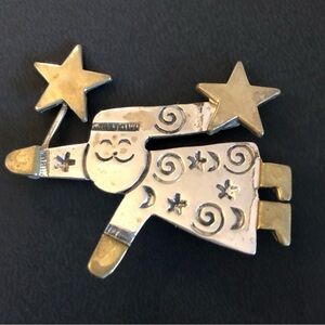 Sterling Silver 925 Stars Flying 🎅 Santa Claus.
